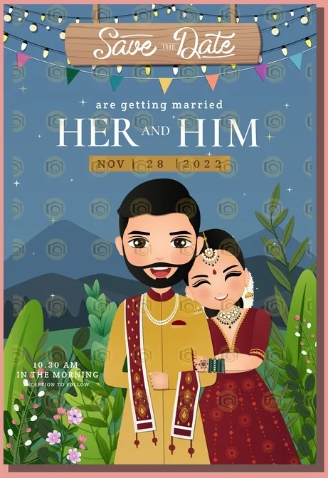 Simple Cartoon Save The Date